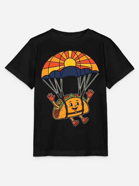 Taco Fallschirm Skydiving - Stanley/Stella Kinder T-Shirt MINI CREATOR  - Schwarz