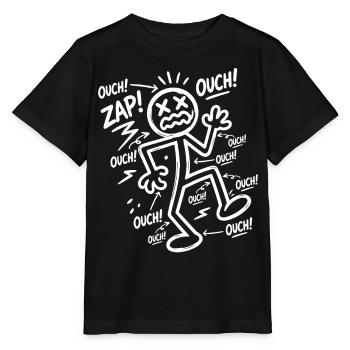 Funny Humor Snowman Lightning Ouch Gift - Stanley/Stella MINI CREATOR Kids’ T-Shirt - black - Front - Mikhail (115cm)