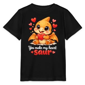 Bébé Bébé Ptérodactyle – Diction du Saur en Forme de Cœur - T-shirt bio MINI CREATOR Stanley/Stella Enfant - noir - Devant - Mikhail (115cm)