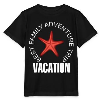 Family Vacation Starfish Adventure Motif - Stanley/Stella MINI CREATOR Kids’ T-Shirt - black - Front - Mikhail (115cm)