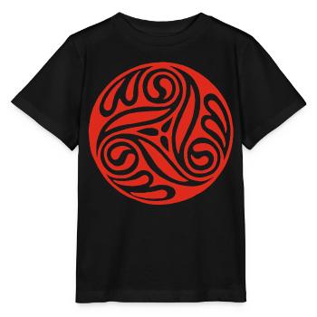Celtic Red Spiral - Stanley/Stella MINI CREATOR Kids’ T-Shirt - black - Front - Mikhail (115cm)