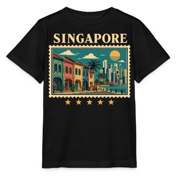 Tournée Vintage Tropicale de Singapour - T-shirt bio MINI CREATOR Stanley/Stella Enfant - noir - Devant - Mikhail (115cm)