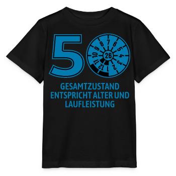 HU Juli 2026 - 50 Jahre - Geburtstag Geschenk - Stanley/Stella Kinder T-Shirt MINI CREATOR  - Schwarz - Vorne - Mikhail (115cm)