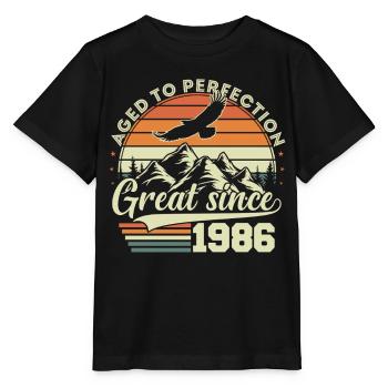 Cadeau d’anniversaire rétro vintage 1986 - T-shirt bio MINI CREATOR Stanley/Stella Enfant - noir - Devant - Mikhail (115cm)