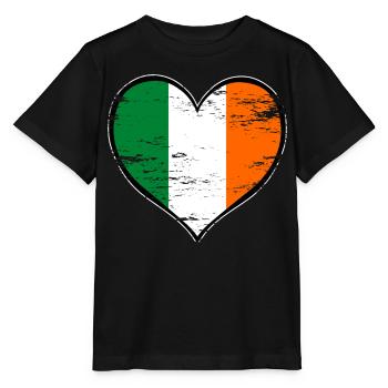 Drapeau du cœur irlandais utilisé - T-shirt bio MINI CREATOR Stanley/Stella Enfant - noir - Devant - Mikhail (115cm)