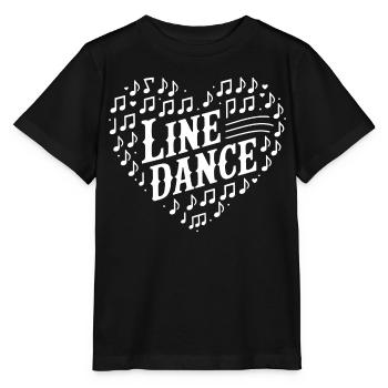 Line Dance Herz Noten - Stanley/Stella Kinder T-Shirt MINI CREATOR  - Schwarz - Vorne - Mikhail (115cm)