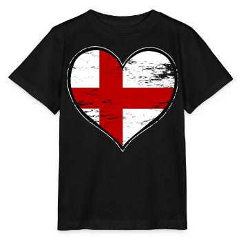 England heart flag used - Stanley/Stella MINI CREATOR Kids’ T-Shirt - black - Front - Mikhail (115cm)