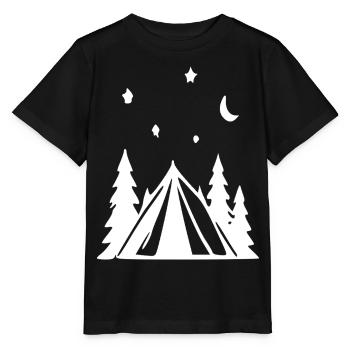 Camping sous tente dans la forêt nocturne - T-shirt bio MINI CREATOR Stanley/Stella Enfant - noir - Devant - Mikhail (115cm)