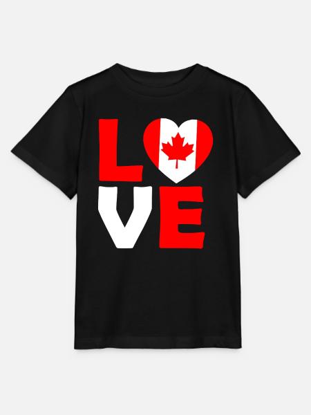 Canada Liebe: Herz mit Ahornblatt - Stanley/Stella Kinder T-Shirt MINI CREATOR - Schwarz