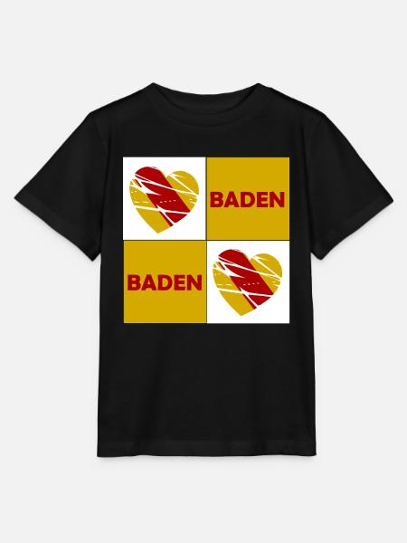Baden Herz Quadrat - Stanley/Stella Kinder T-Shirt MINI CREATOR  - Schwarz