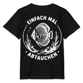Einfach Mal Abtauchen Fisch - Stanley/Stella Kinder T-Shirt MINI CREATOR  - Schwarz - Vorne - Mikhail (115cm)