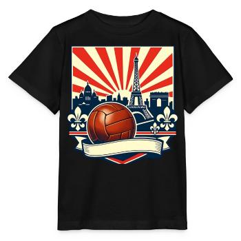 France Vintage Fußball Shirt für Männer und Frauen - Stanley/Stella Kinder T-Shirt MINI CREATOR  - Schwarz - Vorne - Mikhail (115cm)