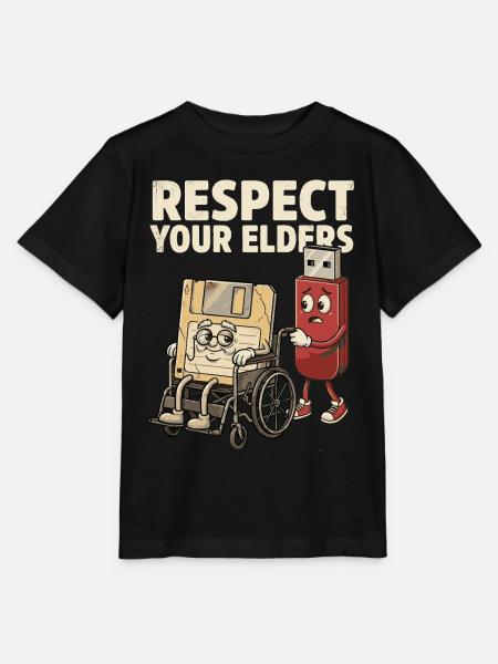 Respect Your Elders, Retro Diskette - Stanley/Stella Kinder T-Shirt MINI CREATOR - Schwarz