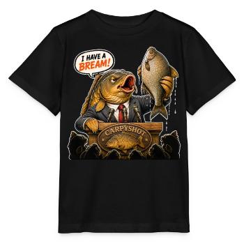 Humour de pêche à la carpe - T-shirt bio MINI CREATOR Stanley/Stella Enfant - noir - Devant - Mikhail (115cm)