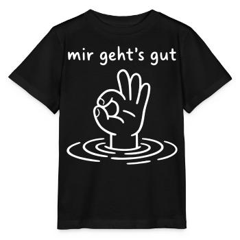 Mir geht's gut - Ok Zeichen Hand - Stanley/Stella Kinder T-Shirt MINI CREATOR  - Schwarz - Vorne - Mikhail (115cm)