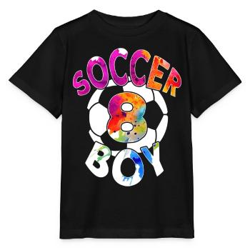 8 ANS FOOTBALLEUR NUMÉRO 8 FOOTBALL 8E ANNIVERSAIRE - T-shirt bio MINI CREATOR Stanley/Stella Enfant - noir - Devant - Mikhail (115cm)
