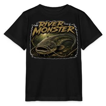 Welsfisch-Flussmonster - Stanley/Stella Kinder T-Shirt MINI CREATOR  - Schwarz - Vorne - Mikhail (115cm)
