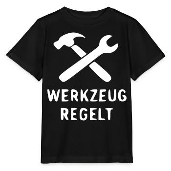 Werkzeug Regelt Hammer Schraubenschlüssel - Stanley/Stella Kinder T-Shirt MINI CREATOR  - Schwarz - Vorne - Mikhail (115cm)
