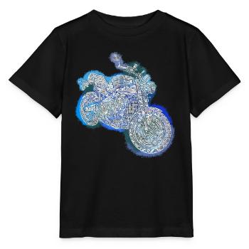 Motocyclette Zentangle - T-shirt bio MINI CREATOR Stanley/Stella Enfant - noir - Devant - Mikhail (115cm)