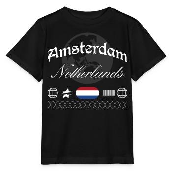 Amsterdam Niederlande Streetwear Reise Souvenir - Stanley/Stella Kinder T-Shirt MINI CREATOR  - Schwarz - Vorne - Mikhail (115cm)
