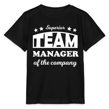 Emblème du Supérieur du Manager d’Équipe - T-shirt bio MINI CREATOR Stanley/Stella Enfant - noir - Devant - Mikhail (115cm)