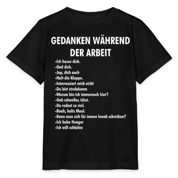 Gedanken während der Arbeit Typo - Stanley/Stella Kinder T-Shirt MINI CREATOR  - Schwarz - Vorne - Mikhail (115cm)