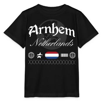 Souvenir de voyage pour la tenue urbaine aux Pays-Bas à Arnhem - T-shirt bio MINI CREATOR Stanley/Stella Enfant - noir - Devant - Mikhail (115cm)