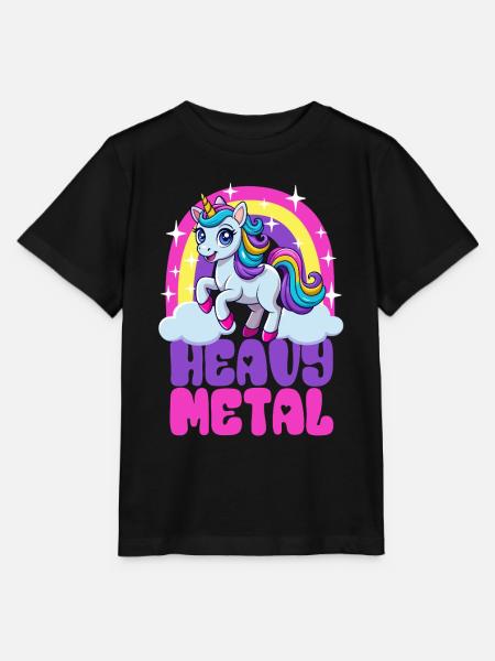 Einhorn Heavy Metal - Spruch - Stanley/Stella Kinder T-Shirt MINI CREATOR - Schwarz