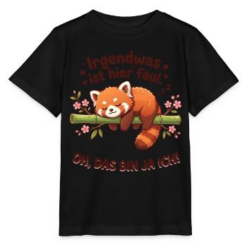 Roter Panda Faul Spruch - Stanley/Stella Kinder T-Shirt MINI CREATOR  - Schwarz - Vorne - Mikhail (115cm)