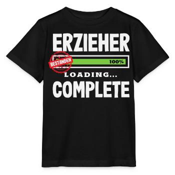 Erzieher Bestanden Abschluss Prüfung Kita Spruch - Stanley/Stella Kinder T-Shirt MINI CREATOR  - Schwarz - Vorne - Mikhail (115cm)