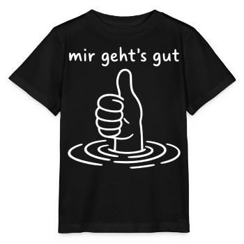 Mir geht's gut - Daumen hoch - Thumbs up  - Stanley/Stella Kinder T-Shirt MINI CREATOR  - Schwarz - Vorne - Mikhail (115cm)