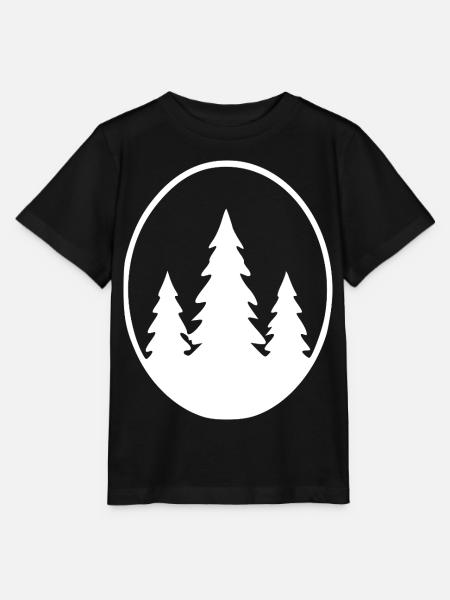 Waldsilhouette im Oval - Stanley/Stella Kinder T-Shirt MINI CREATOR  - Schwarz
