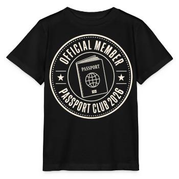 Motif officiel du Passport Club 2026 - T-shirt bio MINI CREATOR Stanley/Stella Enfant - noir - Devant - Mikhail (115cm)