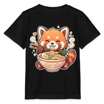 Kawaii Panda Ramen - Stanley/Stella MINI CREATOR Kids’ T-Shirt - black - Front - Mikhail (115cm)