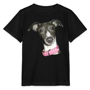 Hund Windhund Italienischer Windhund Rosa Halsband - Stanley/Stella Kinder T-Shirt MINI CREATOR  - Schwarz - Vorne - Mikhail (115cm)