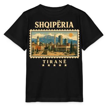 Albanien Tirana Vintage Reisemarke - Stanley/Stella Kinder T-Shirt MINI CREATOR  - Schwarz - Vorne - Mikhail (115cm)