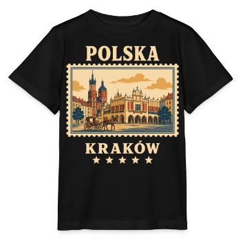 Polen Krakau Vintage Reisemarke - Stanley/Stella Kinder T-Shirt MINI CREATOR  - Schwarz - Vorne - Mikhail (115cm)