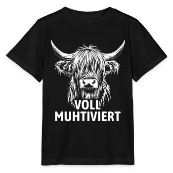 Voll Muhtviert Hochland Rind - Stanley/Stella Kinder T-Shirt MINI CREATOR  - Schwarz - Vorne - Mikhail (115cm)