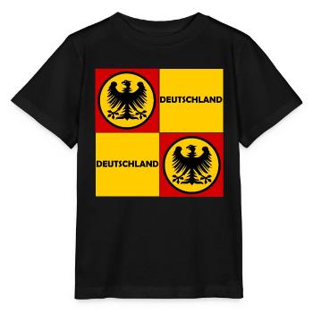Deutschland Quadrat Wappen - Stanley/Stella Kinder T-Shirt MINI CREATOR  - Schwarz - Vorne - Mikhail (115cm)