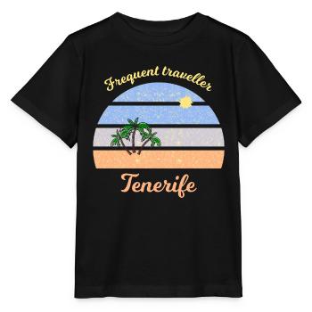 Häufiger Reisender Teneriffa - Stanley/Stella Kinder T-Shirt MINI CREATOR  - Schwarz - Vorne - Mikhail (115cm)