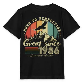 Cadeau rétro rétro vintage vintage d’anniversaire 1986 - T-shirt bio MINI CREATOR Stanley/Stella Enfant - noir - Devant - Mikhail (115cm)