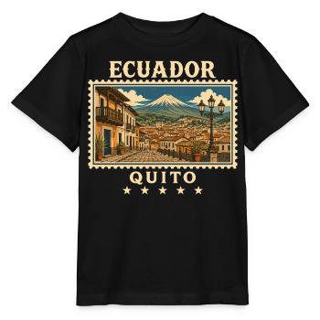 Ecuador Quito Vintage Reisemarke - Stanley/Stella Kinder T-Shirt MINI CREATOR  - Schwarz - Vorne - Mikhail (115cm)