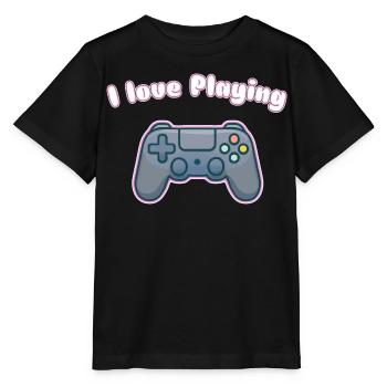 I Love Playing - Gaming Controller Design - Stanley/Stella MINI CREATOR Kids’ T-Shirt - black - Front - Mikhail (115cm)