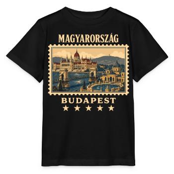 Ungarn Budapest Vintage Reisemarke - Stanley/Stella Kinder T-Shirt MINI CREATOR  - Schwarz - Vorne - Mikhail (115cm)
