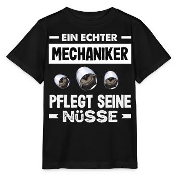 Ein Echter Mechaniker Pflegt Seine Nüsse Kfz Auto - Stanley/Stella Kinder T-Shirt MINI CREATOR  - Schwarz - Vorne - Mikhail (115cm)