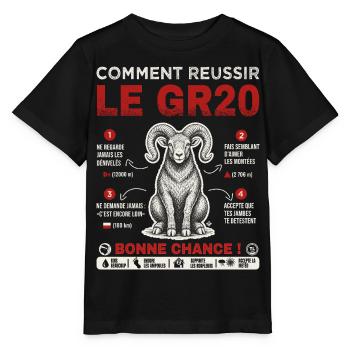 GR20 Finisher cadeau drole randonnée Corse - T-shirt bio MINI CREATOR Stanley/Stella Enfant - noir - Devant - Mikhail (115cm)