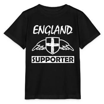 England Unterstützer mit Flügeln - Stanley/Stella Kinder T-Shirt MINI CREATOR  - Schwarz - Vorne - Mikhail (115cm)