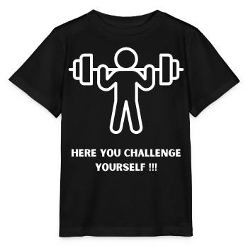Mettez vos défis ici, entraînement à la salle de sport - T-shirt bio MINI CREATOR Stanley/Stella Enfant - noir - Devant - Mikhail (115cm)