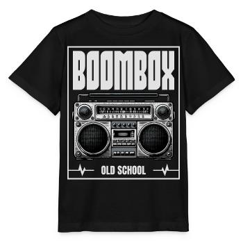 Boombox Old School – Radio rétro - T-shirt bio MINI CREATOR Stanley/Stella Enfant - noir - Devant - Mikhail (115cm)