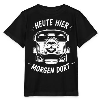 Löwe im LKW – Heute Hier Morgen Dort - Stanley/Stella Kinder T-Shirt MINI CREATOR  - Schwarz - Vorne - Mikhail (115cm)